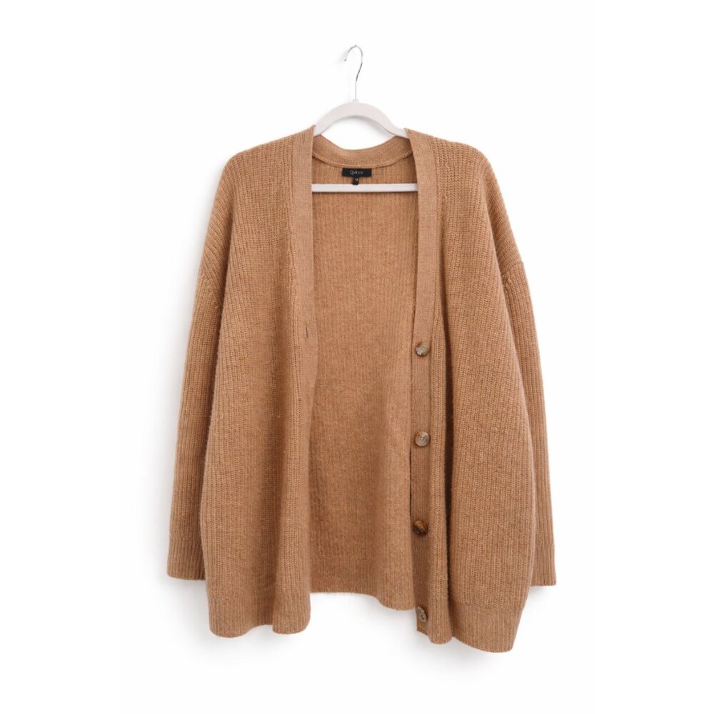 Quince Mongolian Cashmere Oversized Boyfriend Cardigan Sweater